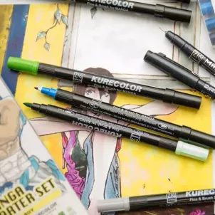 Brush Pen Kuretake Kurecolor Fine & Brush for Manga