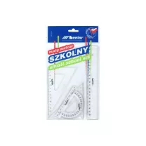 Komplet Kreślarski Leniar Średni Linijka 20 cm, Ekierki, Kątomierz 10032
