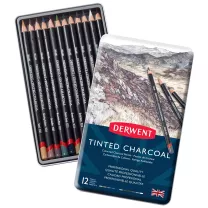 Węgiel Rysunkowy W Kredce Derwent Tinted Charcoal 12 set 2301690