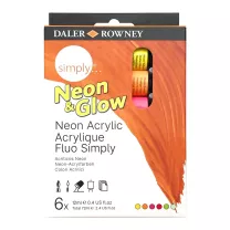 Farby Świecące w Ciemności Daler Rowney Simply Neon & Glow 6 x 12 ml 126500306
