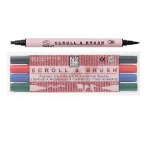 Pisaki do Kaligrafii Kuretake Scroll & Brush 4 set MS-5000/4VA
