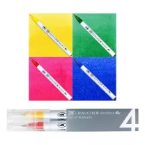 Brush Peny Kuretake Zig Clean Color Real Brush 4 Pure Colours set RB-6000AT/4VC