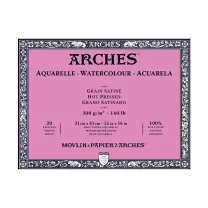 Blok Akwarelowy Arches Hot Press Natural White 300 gsm 31 x 41 cm 20 ark. A1795074