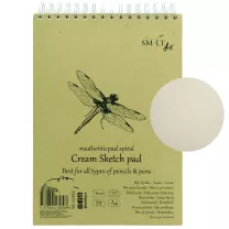Blok do Rysowania Smlt Art Sketch Pad Cream 80 gsm Ważka Spirala A4 100 ark. EB-100TS/C
