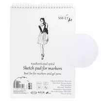 Blok do Marker&oacute;w SMLT Art Sketch Pad For Markers 100 gsm 50 ark. Modelka A4 Spirala MB-50TS