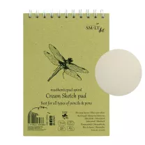 Blok do Rysowania Smlt Art Sketch Pad Cream 80 gsm Ważka Spirala A5 70 ark. 5EB-70TS/C