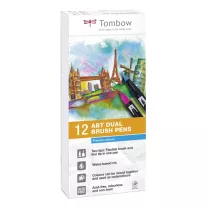 Tombow Dual Brush Pen 12 Primary Colours ABT-12P-1