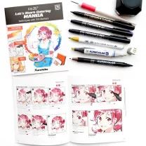 Przewodnik Rysowania Mangi Kuretake Lets Start Coloring Manga INTX400-802
