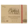Szkicownik SMLT Art Sketchbook Natural Brown 135 gsm 28 ark. Słonie 24,5 x 17,6 cm Gumka 5EB-28ST/N