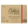 Szkicownik SMLT Art Sketchbook Natural Brown 135 gsm 28 ark. Słonie 24,5 x 17,6 cm Gumka 5EB-28ST/N