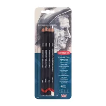 Węgiel Rysunkowy w Kredce Derwent Charcoal Pencils 4 Blister 39000