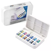 Farby Akwarelowe Winsor & Newton Cotman 12 Half Pan & Water Brush Pocket set 0390658