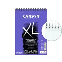 Blok Canson XL Mixed Media 300 gsm Spirala A5 14,8 x 21 cm 15 ark. 200001872