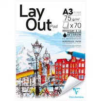 Blok do Marker&oacute;w Clairefontaine Layout Pad 75 gsm 70 ark. A3 29,7 x 42 cm 96534C