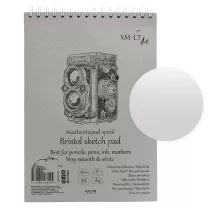 Blok SMLT Art Bristol Sketch Smooth 185 gsm 50 ark. Aparat A4 Spirala EB-50TS
