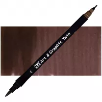 Pisak Kuretake Art & Graphic Twin 076 Dark Brown