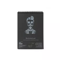 Blok SMLT Art Black Sketch Pad 165 gsm 20 ark. Kostek A5 Spirala 5EB-20TS/BLACK