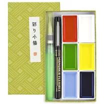 Farby Kuretake Gansai Tambi Irodori Kobako 6 Green set MC23-22