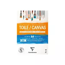 Pł&oacute;tno Malarskie W Bloku Clairefontaine Toile Polycotton Canvas White 200 gsm A4 975207