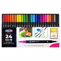 Brush Pen Zieler 24 Duo Tip Premium Brush & Fineliner Pens 09292256