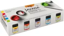 Zestaw Farb Do Tkanin Z Pędzlem Javana Fabric Paint For Light Trend Set 6  90599
