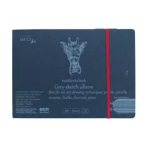 Szkicownik Smlt Art Grey Sketch Pad 180 gsm Żyrafa 17,6 x 24,5 cm Gumka 5EB-18ST/GREY