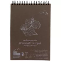 Blok Smlt Brown Watercolor 280 gsm Rybka 35 ark. A4 Spirala AB-35TS/B