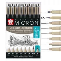 Cienkopisy Sakura Pigma Micron 6 + 1 Brush + 1 PN Free POXSDK8S