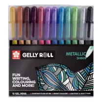 Długopisy Żelowe Sakura Gelly Roll Metallic 12 Set POXPGBMET12