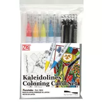 Zestaw Kuretake Kaleidolines Coloring Card Set KLCC-1