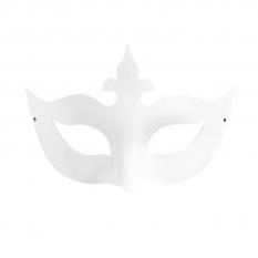 Maska Wenecka Biała Papierowa Harlequin Diadem 10 x 18 cm 26356
