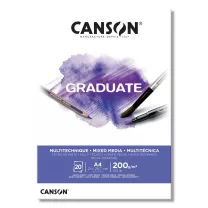 Blok Canson Graduate Mixed Media White 200 gsm A4 21 x 29,7 cm 20 ark. 400110377
