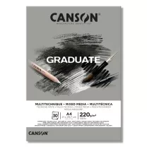 Blok Canson Graduate Mixed Media Grey 220 gsm A4 21 x 29,7 cm 30 ark. 400110371
