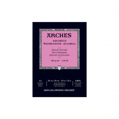 Blok Akwarelowy Arches Hot Press Natural White 300 gsm 26 x 36 cm 12 ark. A1795098