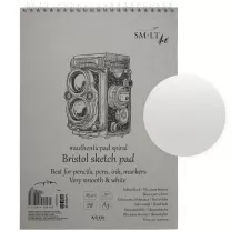 Blok SMLT Art Bristol Sketch Smooth 185 gsm 50 ark. Aparat A3 Spirala 3EB-50TS