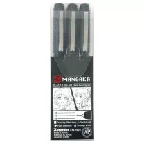 Cienkopisy Kuretake Mangaka Assortment Set 3 Black 01 03 05 CNM/3VBK2