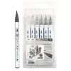 Brush Peny Kuretake Zig Clean Color Real Brush 6 Cool Gray set RB-6000AT/6VB