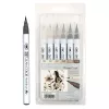 Brush Peny Kuretake Zig Clean Color Real Brush 6 Warm Gray set RB-6000AT/6VC
