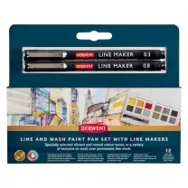 Farby Derwent Line and Wash Paint Pan 12 set 2306245