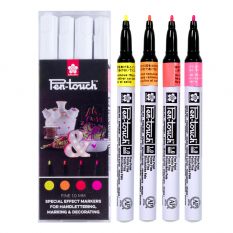 Markery Olejne Sakura Pen Touch Fine 4 Fluorescent set POXPMKAF4