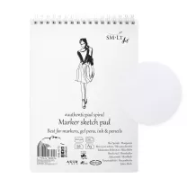 Blok do Marker&oacute;w SMLT Art Sketch Pad For Markers 100 gsm 40 ark. Modelka A5 Spirala 5MB-40TS