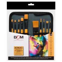 Pędzle CWR Synthetic Brush Set For Acrylic Painting + Zip Case 10 set 12391