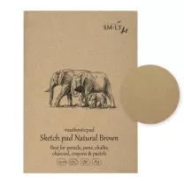 Blok do Rysowania SMLT Art Sketch Pad Natural Brown 135 gsm 80 ark. Słonie A5 Klejony 5EA-80/NTB