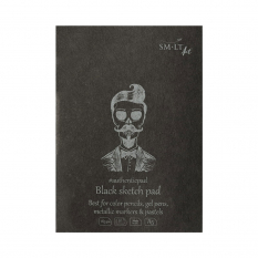 Blok SMLT Art Black Sketch Pad 165 gsm 30 ark. Kostek A5 Klejony 5EA-30/BLACK