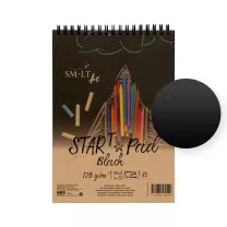 Blok SMLT Art Start Pad Black 120 gsm 20 ark. A5 Spirala 5PS-20/BLACK/TS