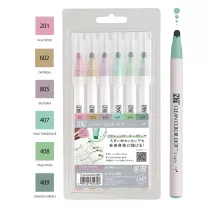 Pisaki Kuretake Clean Color Dot Single Mild Smoky Colors 6 set TCSD-6100/6VB