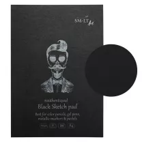 Blok SMLT Art Black Sketch Pad 165 gsm 30 ark. Kostek A4 Klejony EP-30/BLACK