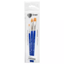 Zestaw 3 Pędzli Lineo 604 Hobby Toray Płaskie