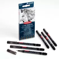 Cienkopisy Derwent Line Maker 6 Set Black 2305559