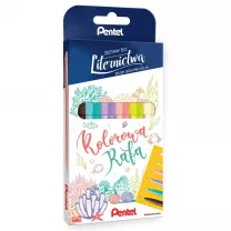 Brush Pen Pentel Brush Sign Pen 6 set Kolorowa Rafa